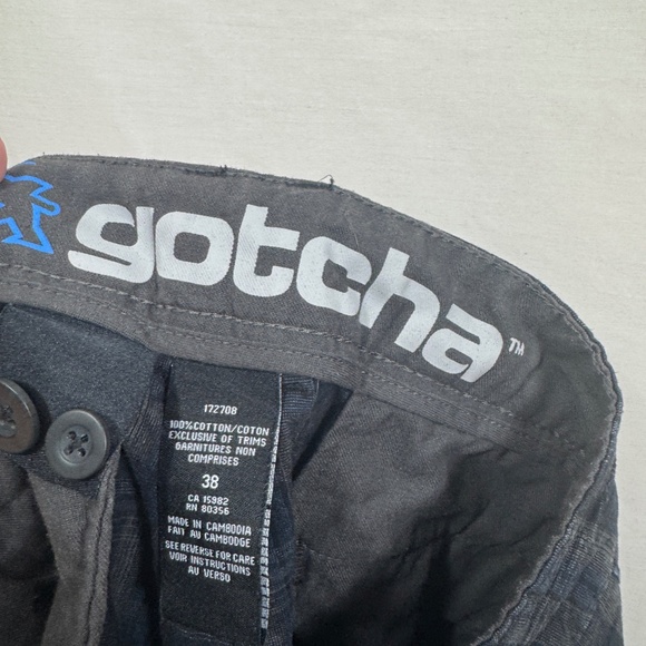 Gotcha Shorts Mens Size 38 Gray Plaid 100% Cotton Golf Hiking Pockets - Picture 10 of 10